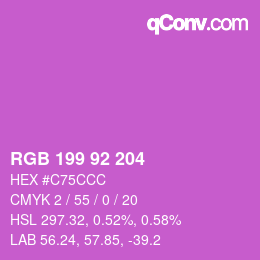 颜色代码: RGB 199 92 204 | qconv.com