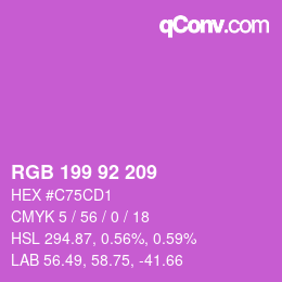 カラーコード: RGB 199 92 209 | qconv.com