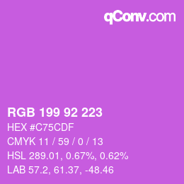 Color code: RGB 199 92 223 | qconv.com