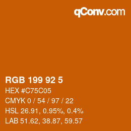 カラーコード: RGB 199 92 5 | qconv.com