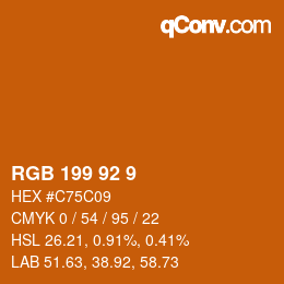 カラーコード: RGB 199 92 9 | qconv.com