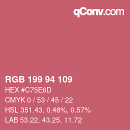 Color code: RGB 199 94 109 | qconv.com