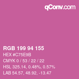 Código de color: RGB 199 94 155 | qconv.com
