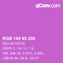 Color code: RGB 199 95 206 | qconv.com
