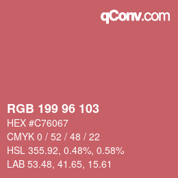 Color code: RGB 199 96 103 | qconv.com