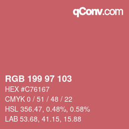 Color code: RGB 199 97 103 | qconv.com