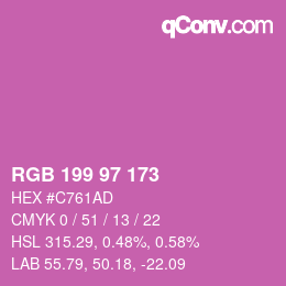 Color code: RGB 199 97 173 | qconv.com