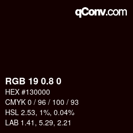 カラーコード: RGB 19 0.8 0 | qconv.com