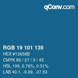 Código de color: RGB 19 101 139 | qconv.com