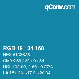 Color code: RGB 19 134 168 | qconv.com