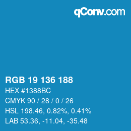 Color code: RGB 19 136 188 | qconv.com
