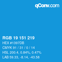Color code: RGB 19 151 219 | qconv.com