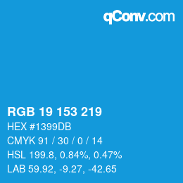Color code: RGB 19 153 219 | qconv.com