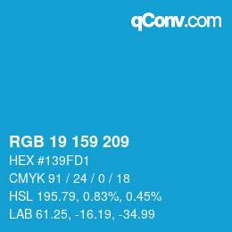 Color code: RGB 19 159 209 | qconv.com
