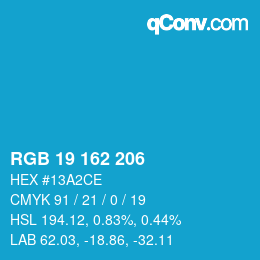 Color code: RGB 19 162 206 | qconv.com