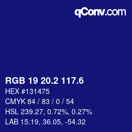 カラーコード: RGB 19 20.2 117.6 | qconv.com