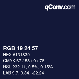 カラーコード: RGB 19 24 57 | qconv.com