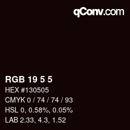 Color code: RGB 19 5 5 | qconv.com