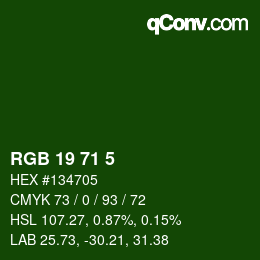 Color code: RGB 19 71 5 | qconv.com