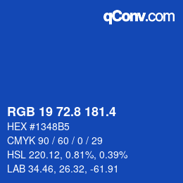カラーコード: RGB 19 72.8 181.4 | qconv.com