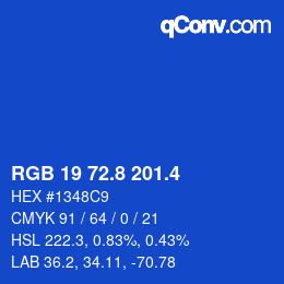 カラーコード: RGB 19 72.8 201.4 | qconv.com