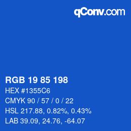 Color code: RGB 19 85 198 | qconv.com