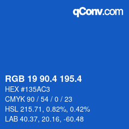 カラーコード: RGB 19 90.4 195.4 | qconv.com