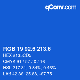 カラーコード: RGB 19 92.6 213.6 | qconv.com