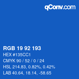 カラーコード: RGB 19 92 193 | qconv.com