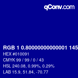 カラーコード: RGB 1 0.80000000000001 145.4 | qconv.com