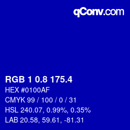 カラーコード: RGB 1 0.8 175.4 | qconv.com
