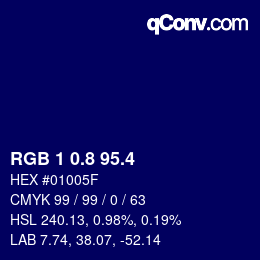 カラーコード: RGB 1 0.8 95.4 | qconv.com