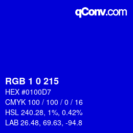 Color code: RGB 1 0 215 | qconv.com