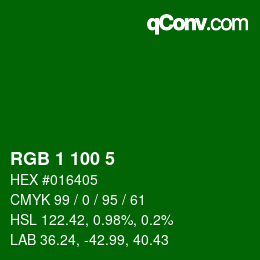 Color code: RGB 1 100 5 | qconv.com