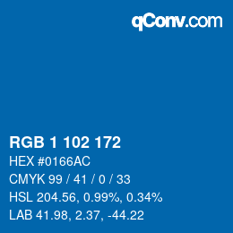 Color code: RGB 1 102 172 | qconv.com