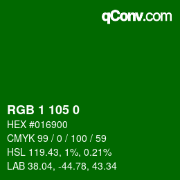 Color code: RGB 1 105 0 | qconv.com