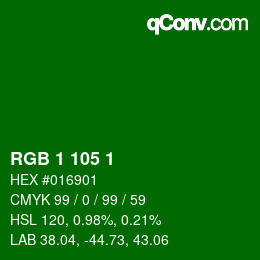 Color code: RGB 1 105 1 | qconv.com