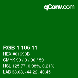 Color code: RGB 1 105 11 | qconv.com