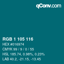 Color code: RGB 1 105 116 | qconv.com