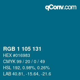 Color code: RGB 1 105 131 | qconv.com