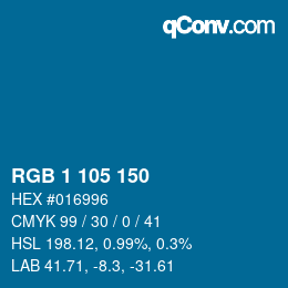 Color code: RGB 1 105 150 | qconv.com