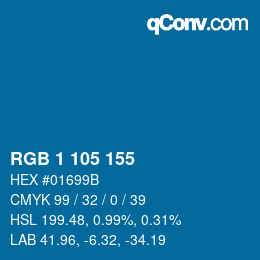 Color code: RGB 1 105 155 | qconv.com