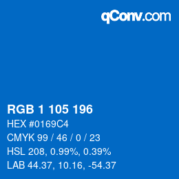 Color code: RGB 1 105 196 | qconv.com