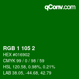 Farbcode: RGB 1 105 2 | qconv.com