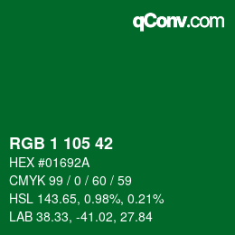 Color code: RGB 1 105 42 | qconv.com