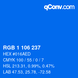 Color code: RGB 1 106 237 | qconv.com
