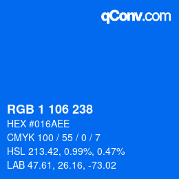 Color code: RGB 1 106 238 | qconv.com