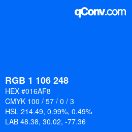 Color code: RGB 1 106 248 | qconv.com