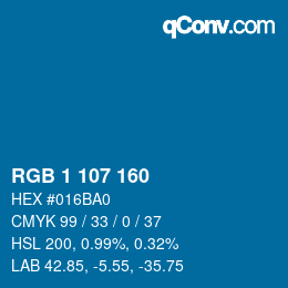 カラーコード: RGB 1 107 160 | qconv.com