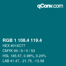 カラーコード: RGB 1 108.4 119.4 | qconv.com